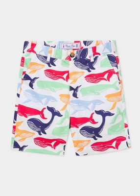 Boy's Hudson Shorts - Whale Watch Print, Size 5-8