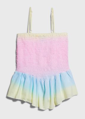 Girl's Ombre Peplum Camisole, Size S-XL