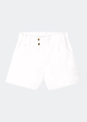 Girl's Asymmetrical Chevron Cotton Shorts, Size 6-12