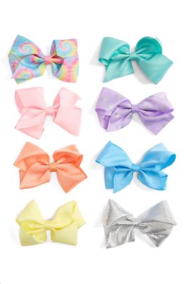 Capelli New York Kids' 8-Pack Bow Hair Clips in Multi