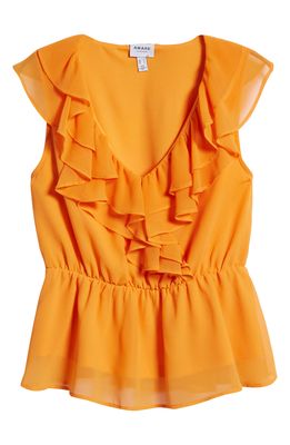 AWARE by VERO MODA Vanessa V-Neck Recycled Polyester Blouse in Sun Orange