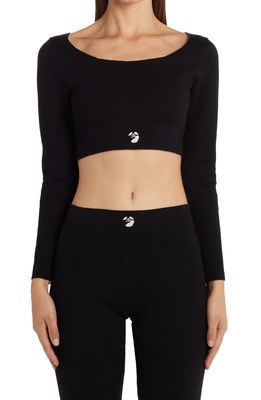 Off-White Logo Band Crop Sweater in Black Off White