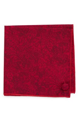 CLIFTON WILSON Gianni Red Floral Pocket Square