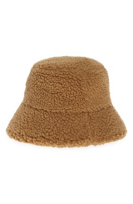 Lack of Color Teddy Fleece Bucket Hat in Camel