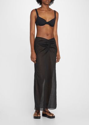 Xanthe Gathered Maxi Coverup Skirt