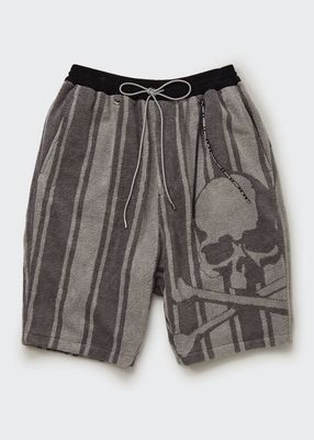Men's Striped Skull Toweling Shorts