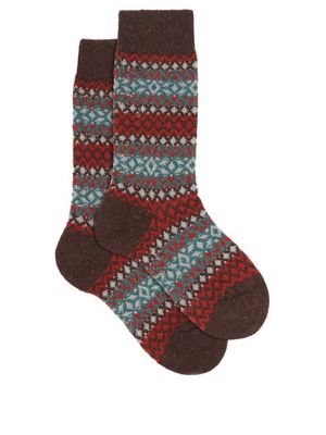 Pantherella - Fellcroft Fair Isle-patterned Socks - Mens - Red Multi