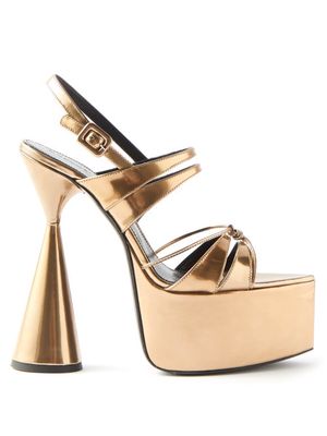 D'accori - Belle Leather Platform Sandals - Womens - Gold