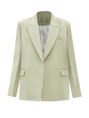 Peter Do - Plissé-panel Technical-blend Suit Jacket - Womens - Green