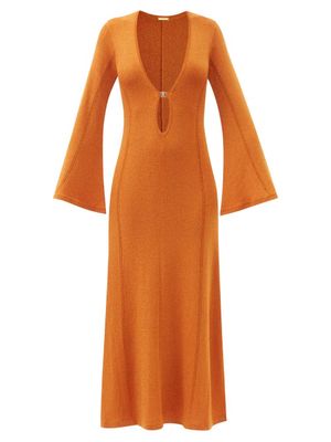 Dodo Bar Or - Juna Lamé-jersey Midi Dress - Womens - Orange