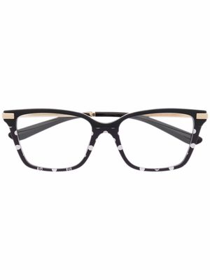 Prada Eyewear DG3345 polka-dot rectangular glasses - Black