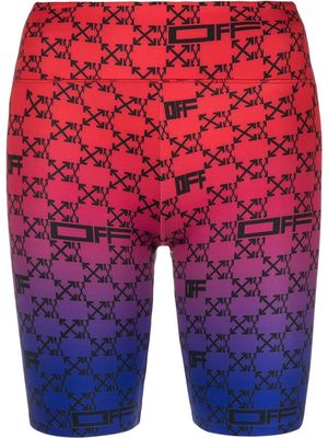Off-White monogram-print cycling shorts - Red