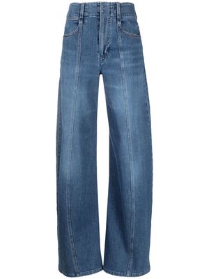 Chloé Weite High-Waist-Jeans - Blue