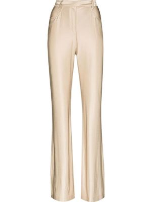 Alexandre Vauthier flared satin trousers - Neutrals