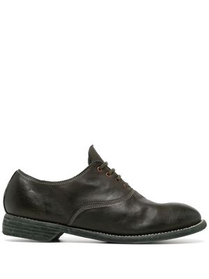 Guidi distressed sole leather oxfords - Green