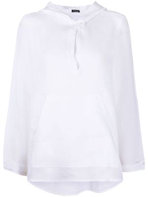 Kiton basic hooded shirt - White