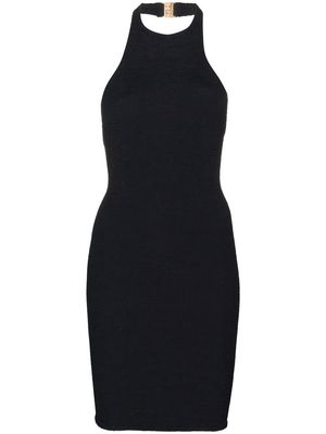 Hunza G Polly halterneck seersucker mini dress - Black