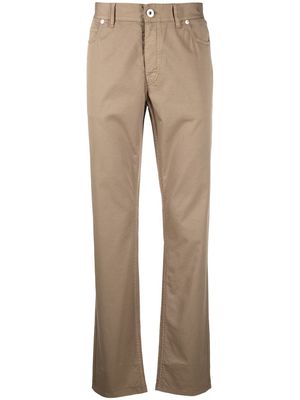 Brioni mid-rise straight-leg trousers - Brown