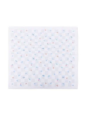 Miki House Bear and Mount Fuji graphic-print bath towel - White