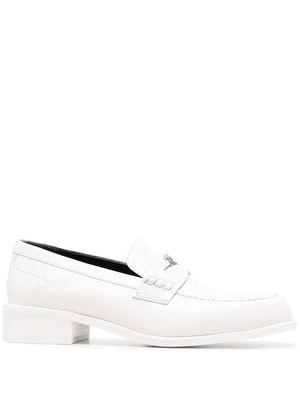 MISBHV silver-tone logo plaque loafers - White