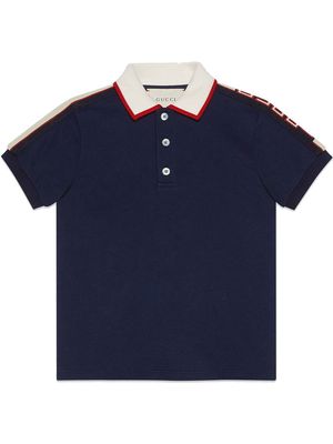 Gucci Kids contrasting collar polo top - Blue