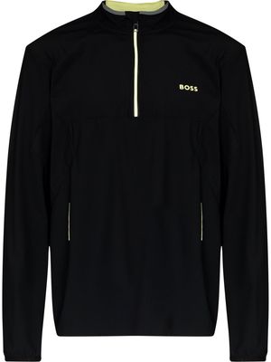 BOSS lightweight short-zipped sweatshirt - Black