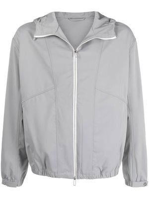 Emporio Armani zip-up hooded shell jacket - Grey