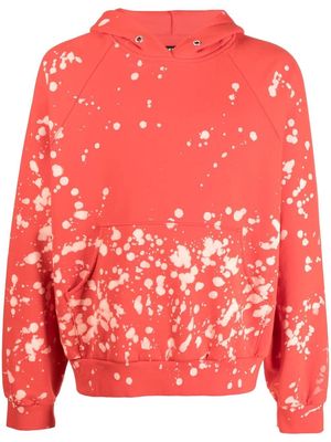 Liberal Youth Ministry bleached-effect cotton hoodie - Red