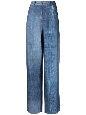 Laneus crease-effect straight trousers - Blue