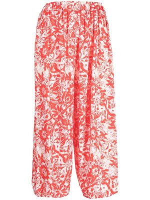 Tata Christiane floral-print cropped trousers - White