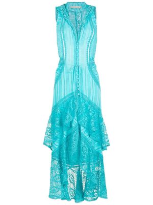 Martha Medeiros Pamela hooded beach dress - Blue