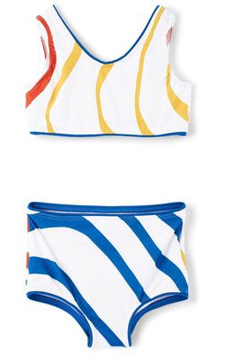 Wolf & Rita Kids White Juliana Sound Waves Bikini