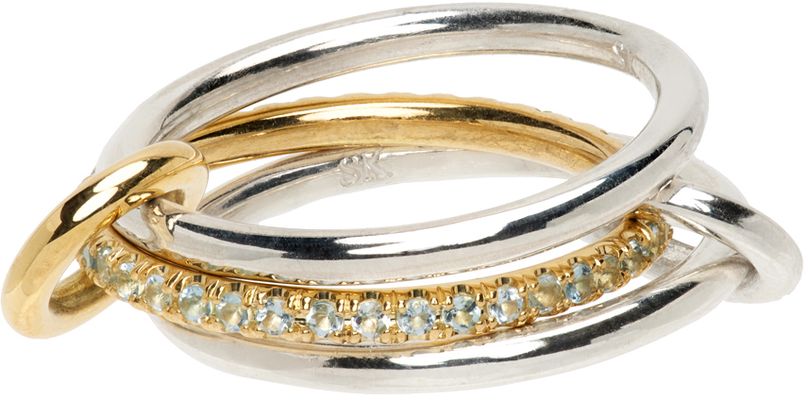 Spinelli Kilcollin SSENSE Exclusive Silver & Gold Sonny Three-Link Ring