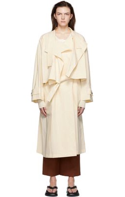 LOW CLASSIC Off-White Cotton Trench Coat