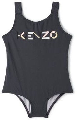 Kenzo Kids Grey Logo One-Piece Swimsuit