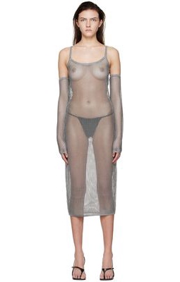 SUBSURFACE SSENSE Exclusive Grey Recycled Polyester Cover-Up Dress