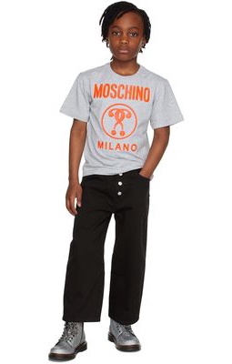 Moschino Kids Grey Logo T-Shirt