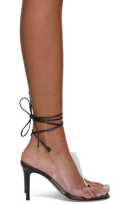 Gianvito Rossi Transparent & Black Nerea Heeled Sandals