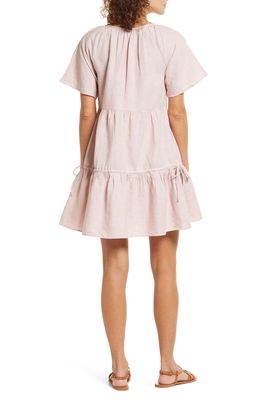 Madewell Linen Blend Lorelei Minidress in Dusty Blush