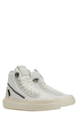 Y-3 Ajatu Court High-Top Sneaker in Corewhite/grey/white