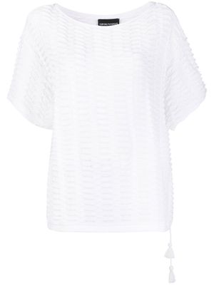 Emporio Armani textured-knit T-shirt - White