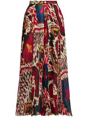 Ralph Lauren Collection Novella abstract-print midi skirt - Red