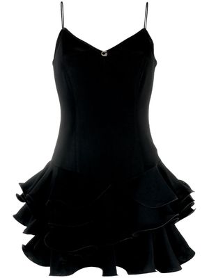 Coperni short ruffled-design dress - Black