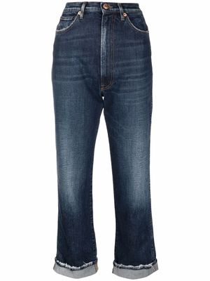 3x1 high-waisted turn-up cropped jeans - Blue