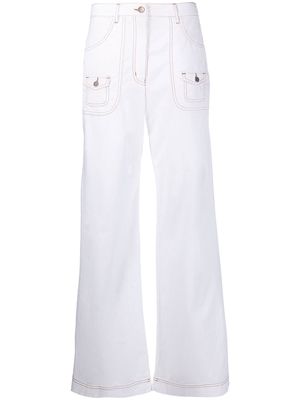 Love Moschino high-rise flared leg jeans - White