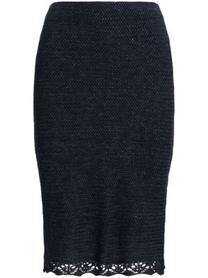 Ralph Lauren Collection ruffle-trim pencil skirt - Blue