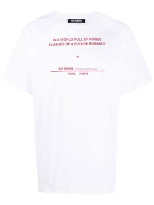 Raf Simons Tour Date-print T-shirt - White