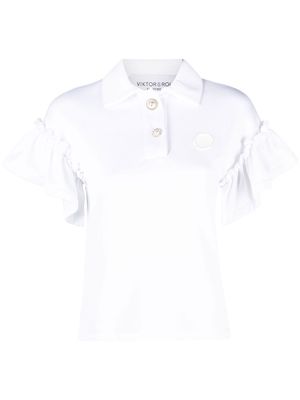 Viktor & Rolf ruffle-sleeve polo shirt - White