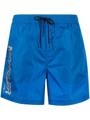 Moncler logo-print swimming shorts - Blue