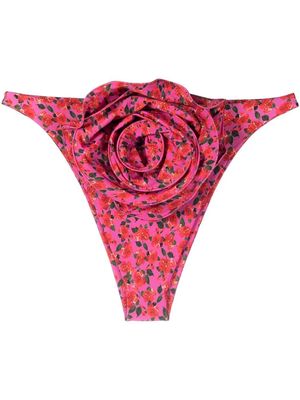 Magda Butrym floral rose-appliqué bikini bottoms - Pink